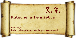 Kutschera Henrietta névjegykártya